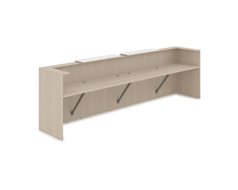 Комплект Ресепшн с фартуком ЛДСП (3854*761*1161) (с подсветкой) 1КР-ДС.202.1 ЛАУНЖ / LOUNGE