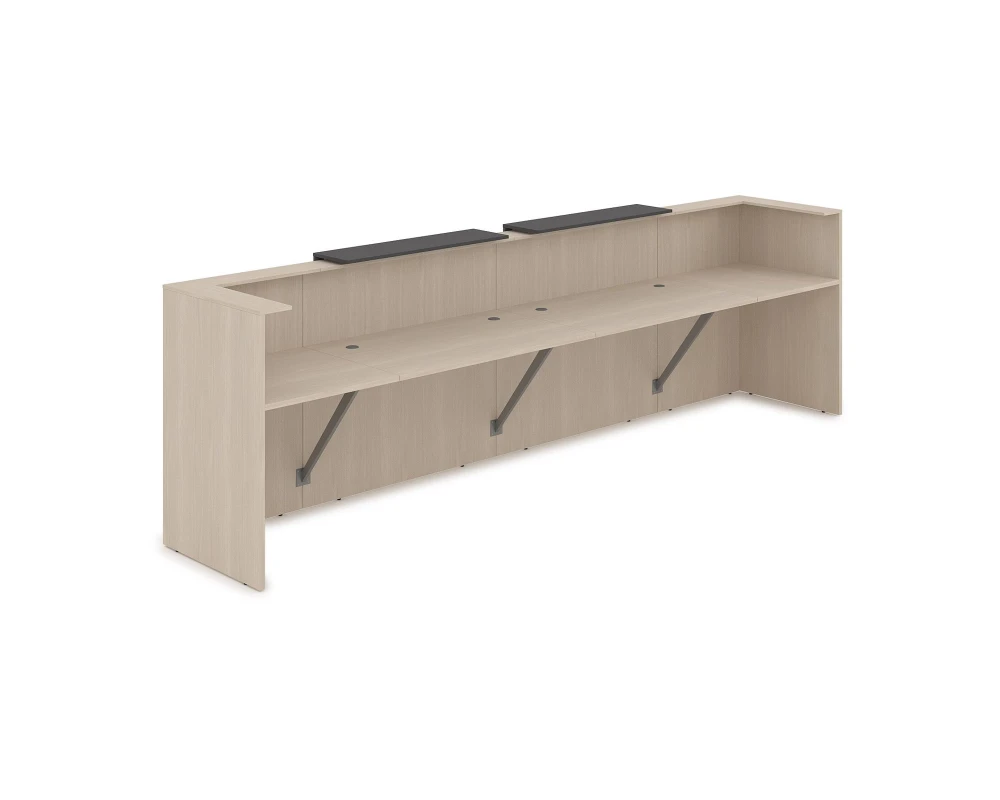 Комплект Ресепшн с фартуком ЛДСП (3854*761*1161) (с подсветкой) 1КР-ДС.202.1 ЛАУНЖ / LOUNGE