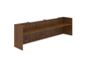 Комплект Ресепшн с фартуком ЛДСП (3854*761*1161) (с подсветкой) 1КР-ДС.202.1 ЛАУНЖ / LOUNGE images