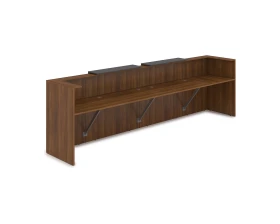 Комплект Ресепшн с фартуком ЛДСП (3854*761*1161) (с подсветкой) 1КР-ДС.202.1 ЛАУНЖ / LOUNGE images