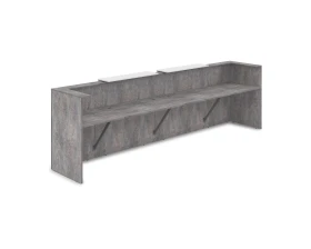 Комплект Ресепшн с фартуком ЛДСП (3854*761*1161) (с подсветкой) 1КР-ДС.202.1 ЛАУНЖ / LOUNGE images