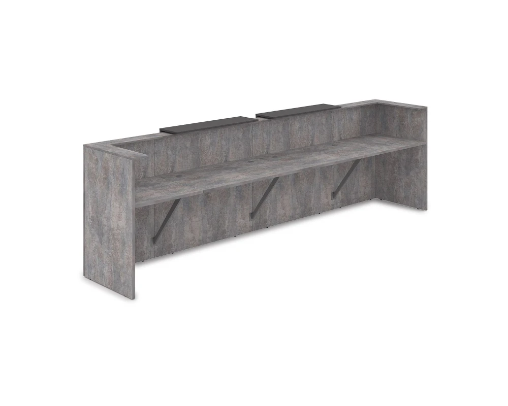 Комплект Ресепшн с фартуком ЛДСП (3854*761*1161) (с подсветкой) 1КР-ДС.202.1 ЛАУНЖ / LOUNGE