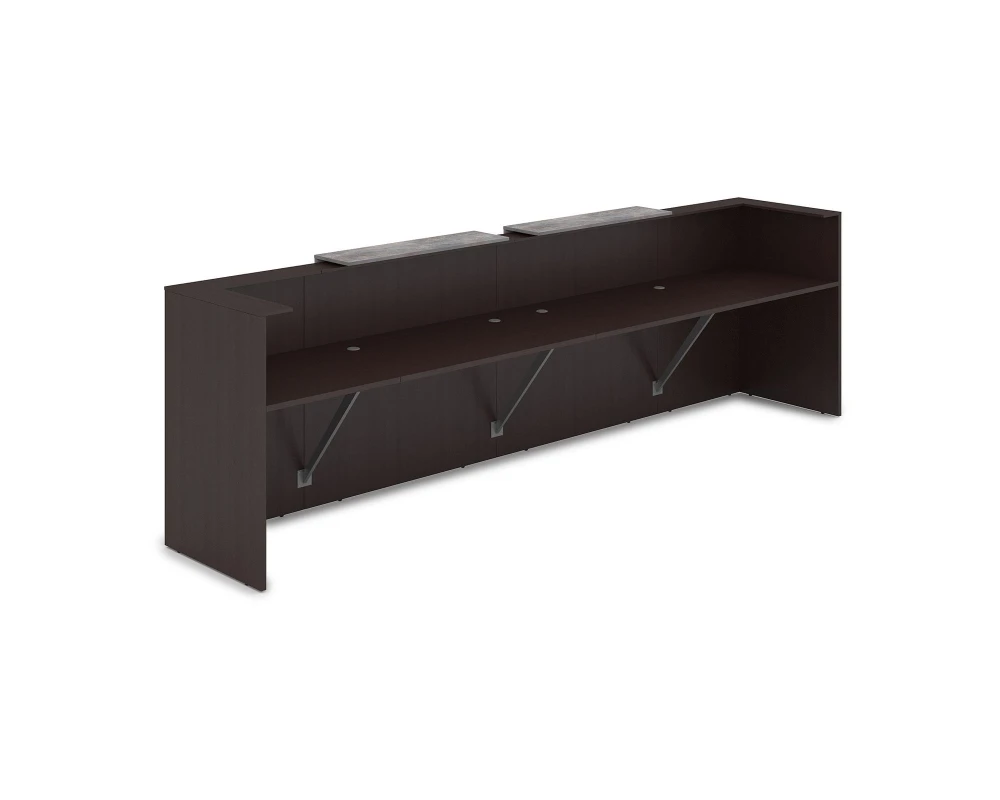 Комплект Ресепшн с фартуком ЛДСП (3854*761*1161) (с подсветкой) 1КР-ДС.202.1 ЛАУНЖ / LOUNGE