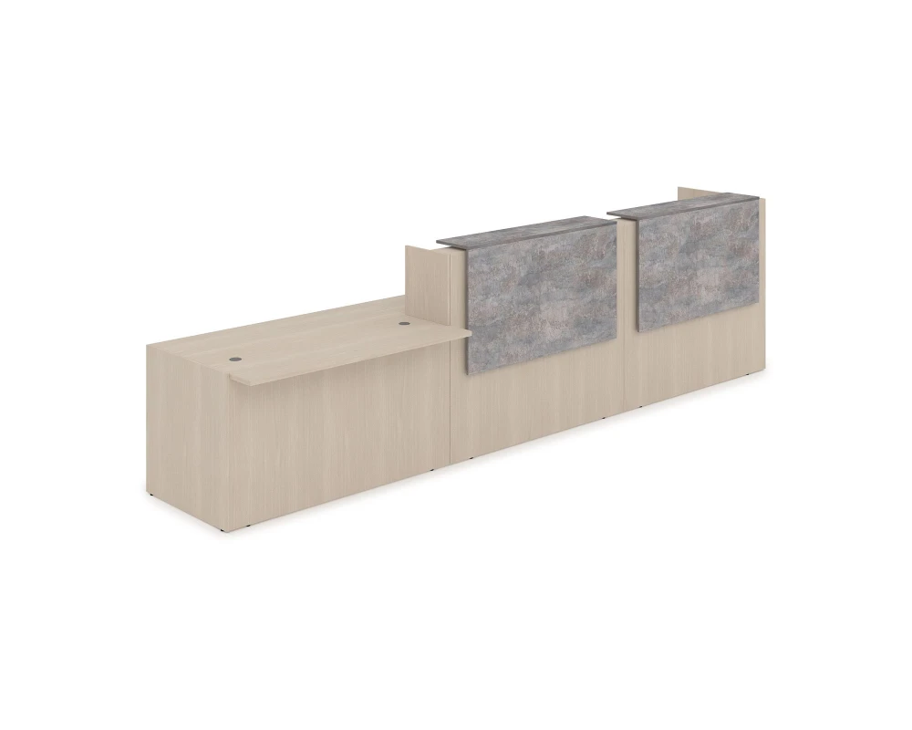 Комплект Ресепшн с фартуком ЛДСП (4232*901*1161) (с подсветкой) 1КРС-ДС.008.1 ЛАУНЖ / LOUNGE