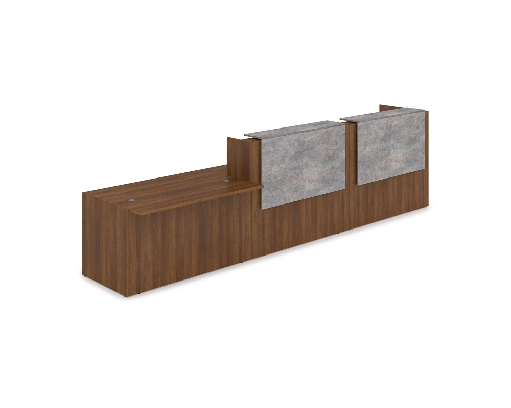 Комплект Ресепшн с фартуком ЛДСП (4232*901*1161) (с подсветкой) 1КРС-ДС.008.1 ЛАУНЖ / LOUNGE