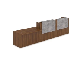 Комплект Ресепшн с фартуком ЛДСП (4232*901*1161) (с подсветкой) 1КРС-ДС.008.1 ЛАУНЖ / LOUNGE images