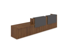 Комплект Ресепшн с фартуком ЛДСП (4232*901*1161) (с подсветкой) 1КРС-ДС.008.1 ЛАУНЖ / LOUNGE images