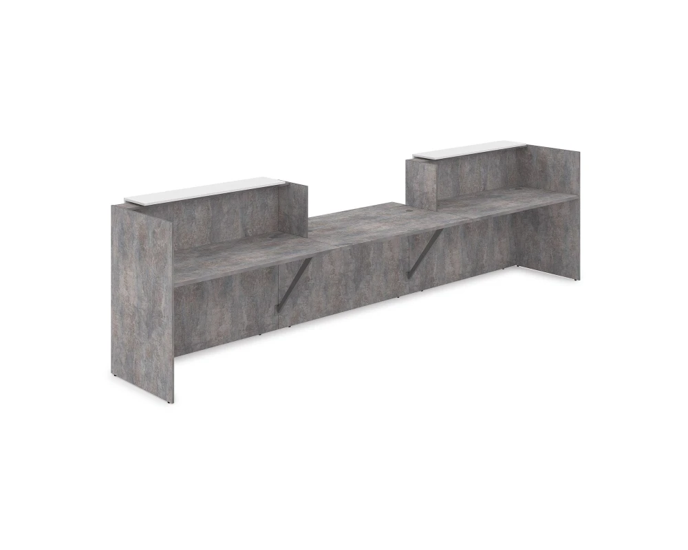 Комплект Ресепшн с фартуком ЛДСП (4232*901*1161) (с подсветкой) 1КРС-ДС.009.1 ЛАУНЖ / LOUNGE