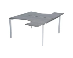Бенч эргономичный на 2 рабочих места на металлокаркасе НТМП.П.Б2-040 Аргентум images